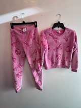 Barbie Girls Pink Plush Fleece Sweatshirt and Jogger Pants 2-Piece Set - Image 1