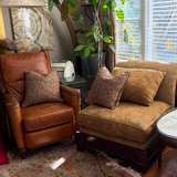 Armless Chenille Accent Chair with Pillow 2 available $80 each OBO - Image 5