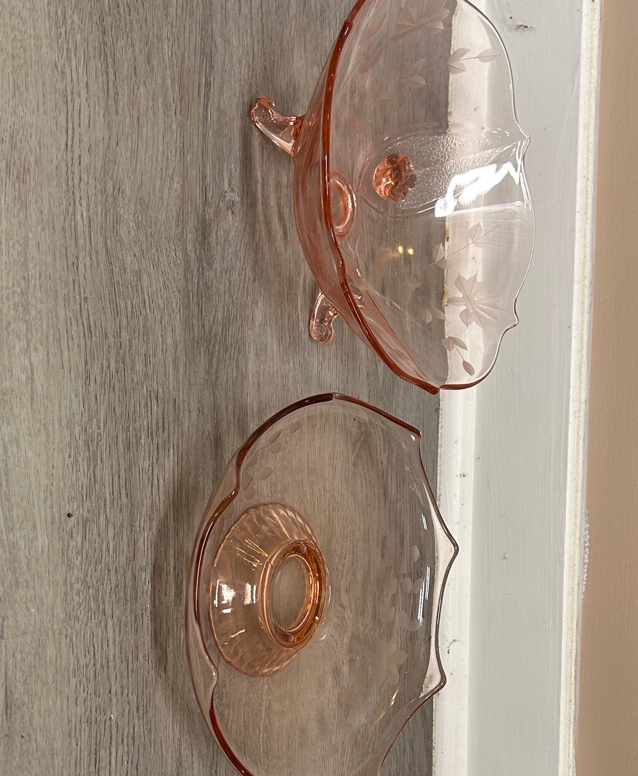Hocking Glass Mayfair Open Rose Pink Depression Glass Bowls