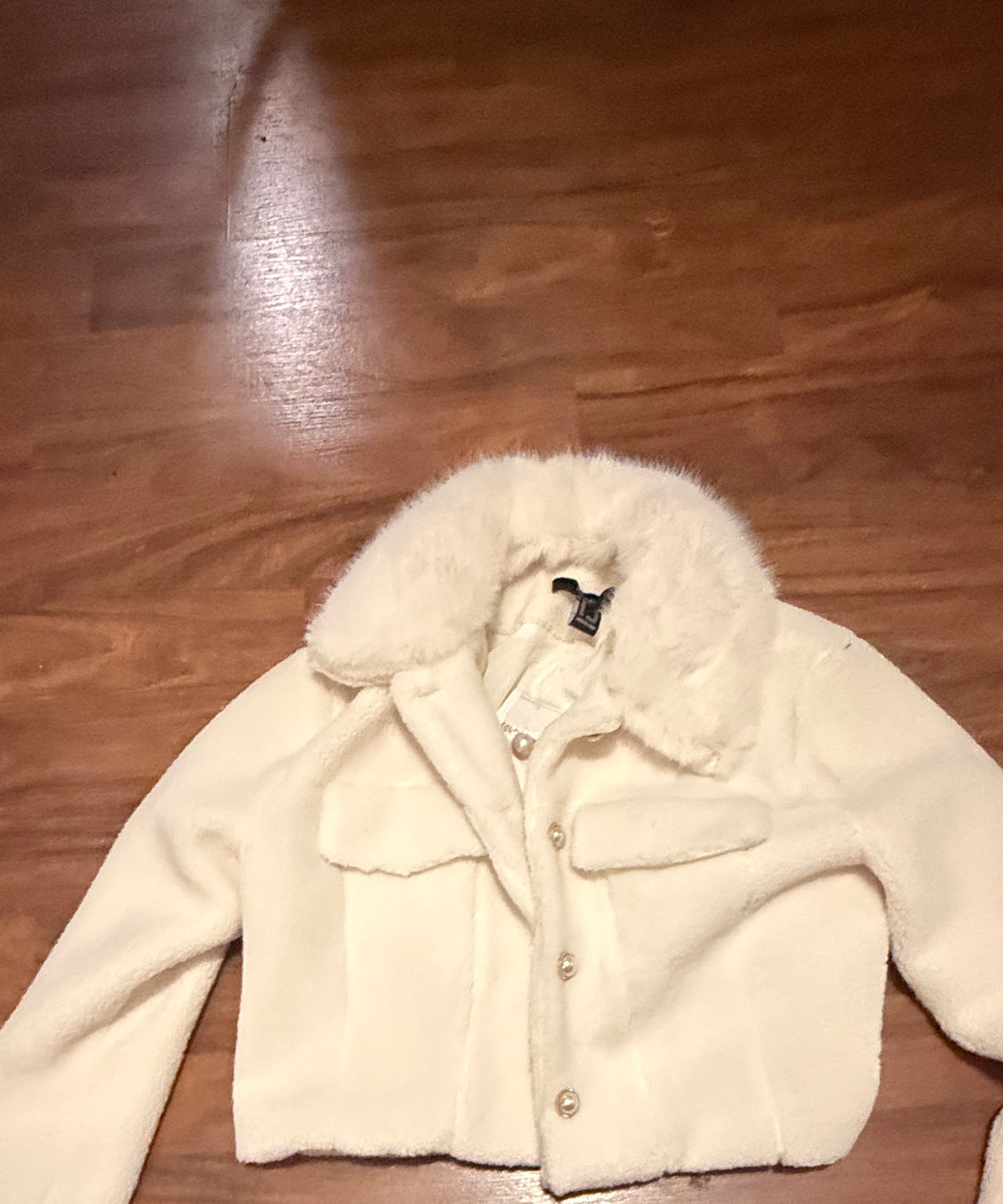Forever 21 Faux Fur Collar Sherpa Jacket