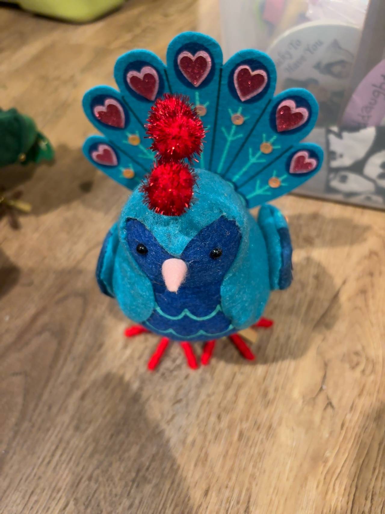 Target Featherly Friends Peabo Peacock Blue Felt Bird