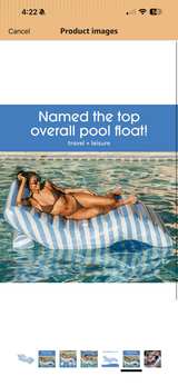 FUNBOY Blue Stripe Inflatable Chaise Lounger - Image 4