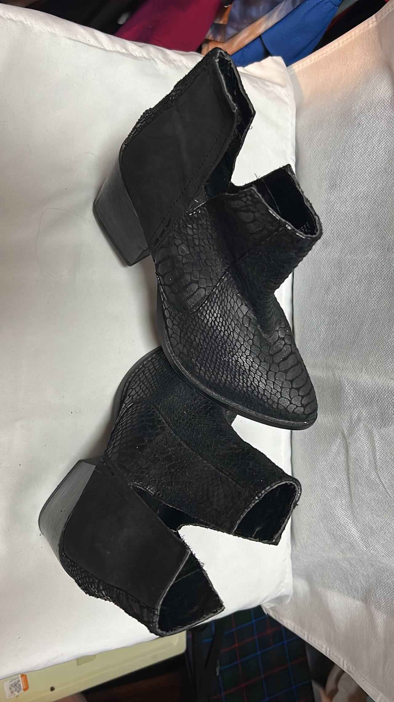 Black Cutout Ankle Booties
