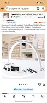 Modelones 29IN Half Moon Light for Nail Desk with Rhinestones - Image 1