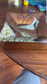 Vintage Square Glass Calla Lily Decorative Plate - Image 4
