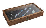 MOOCA Wooden Jewelry Display Case with Tempered Glass Lid and Removable Black - Image 4