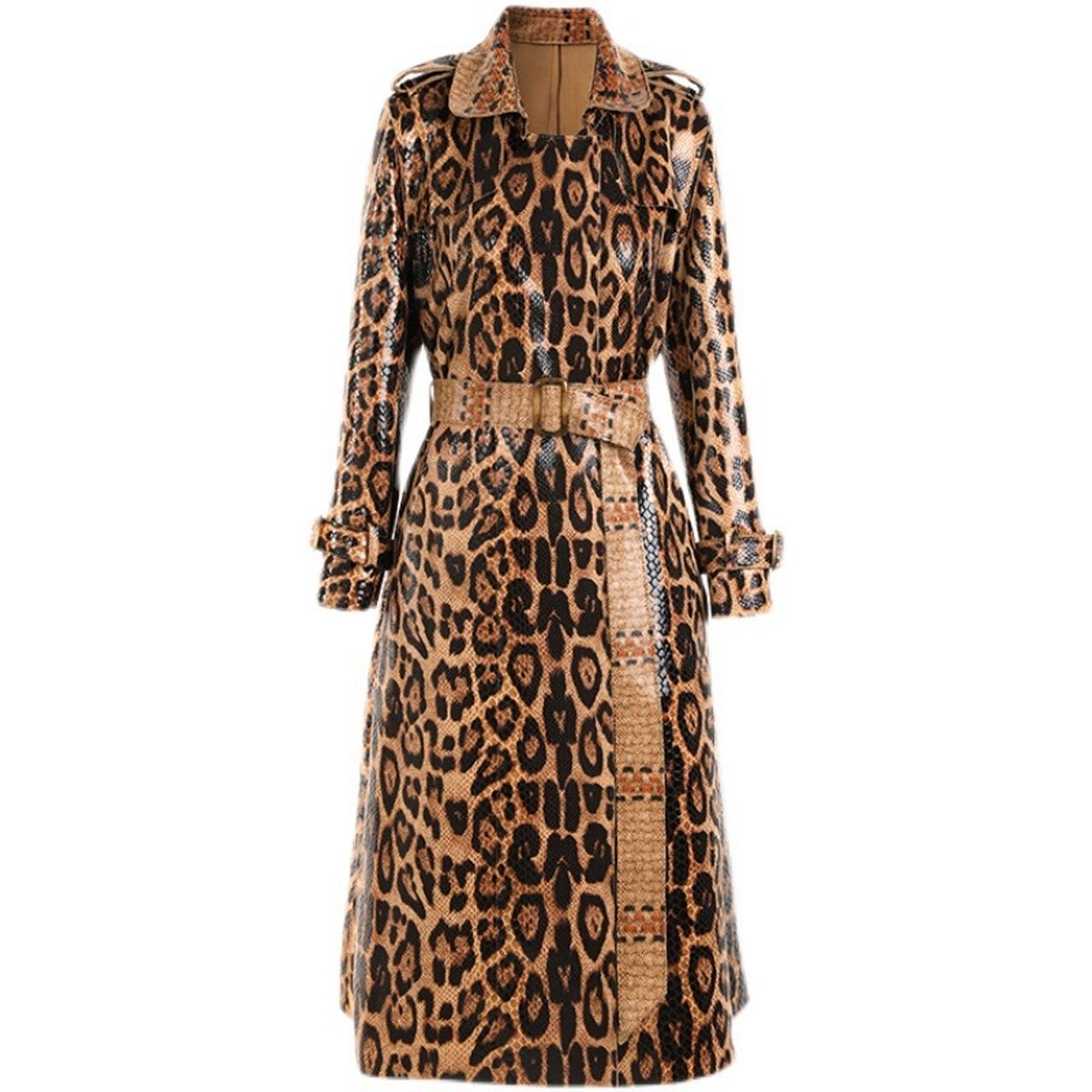 Leopard Print Trench Coat