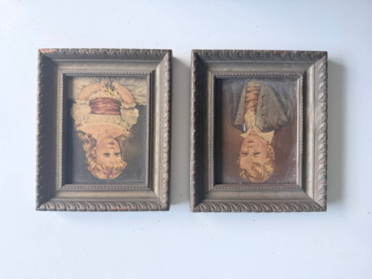 Vintage Pinkie and Blue Boy Framed Portrait Set