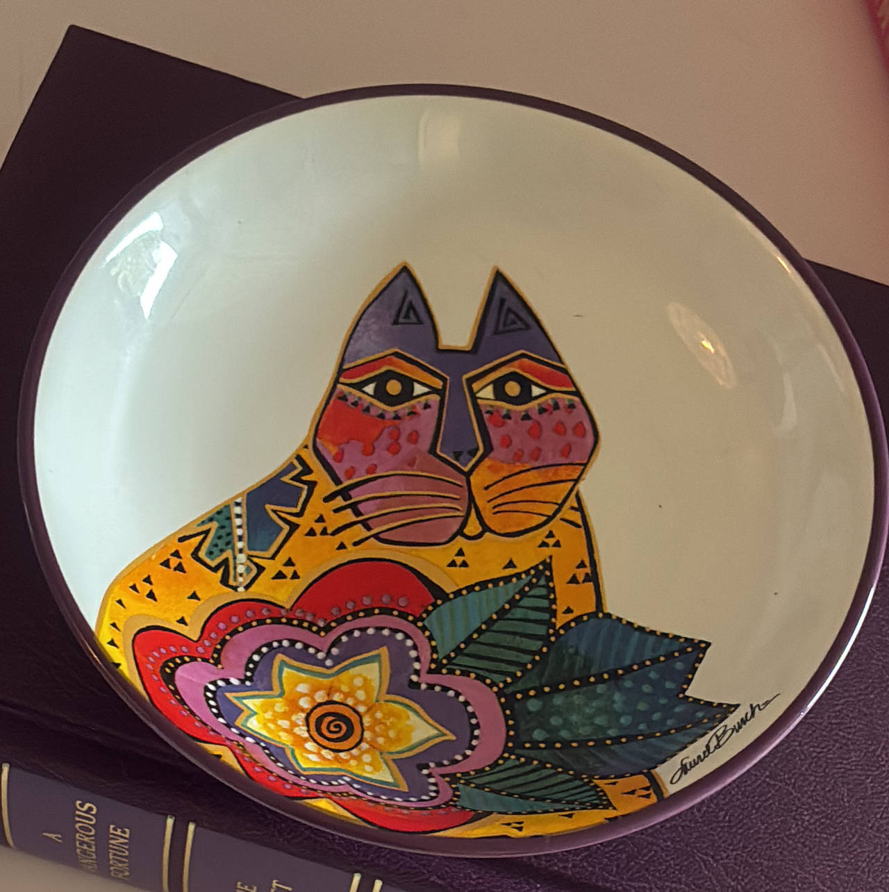 Laurel Burch Fantastic Felines Ceramic Bowl