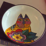 Laurel Burch Fantastic Felines Ceramic Bowl - Image 1