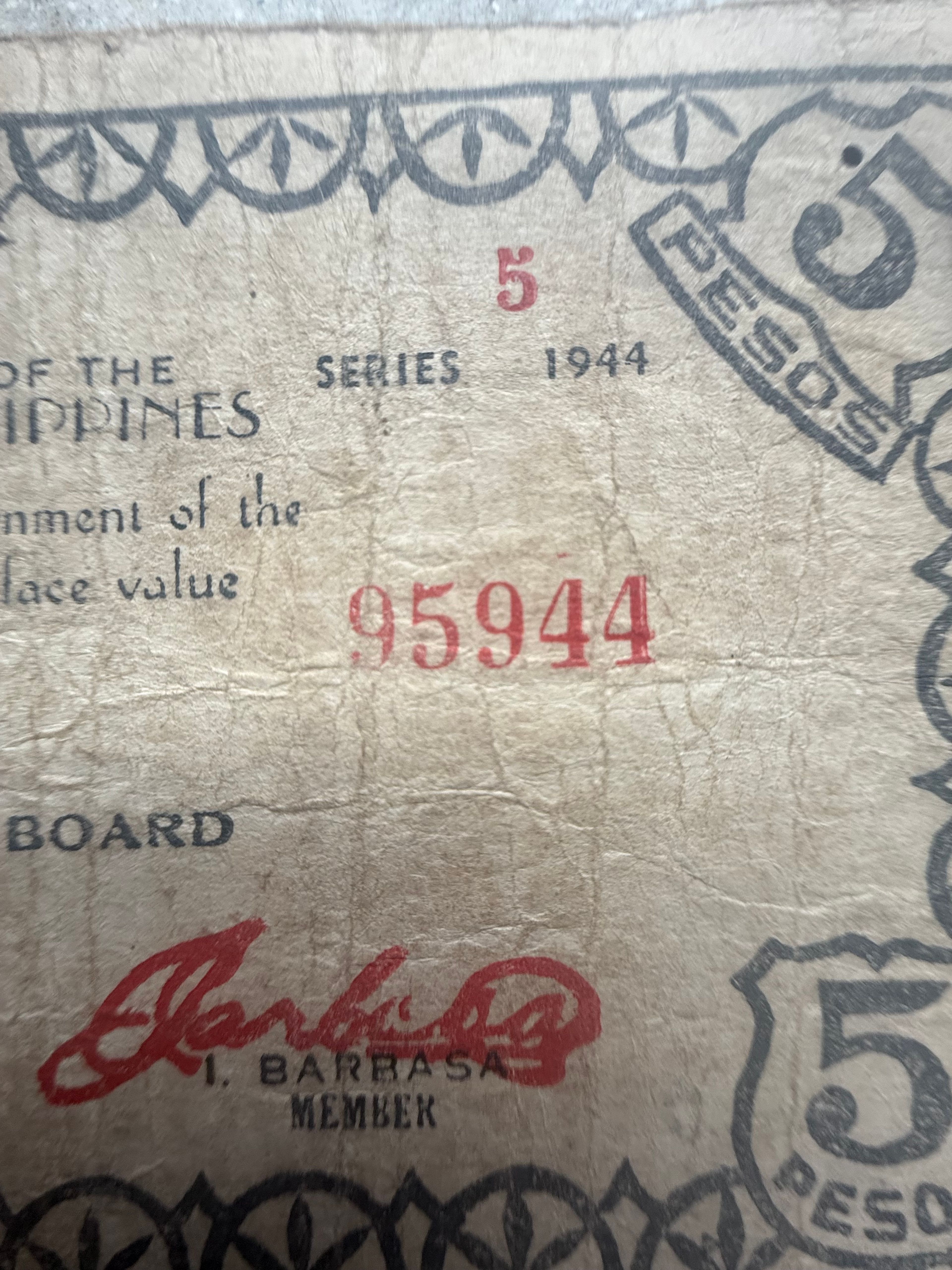Philippines 5 Peso WWII Guerrilla Banknote - Image 3