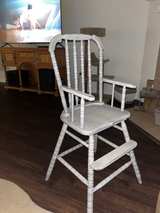 Vintage White Wooden High Chair - Image 4