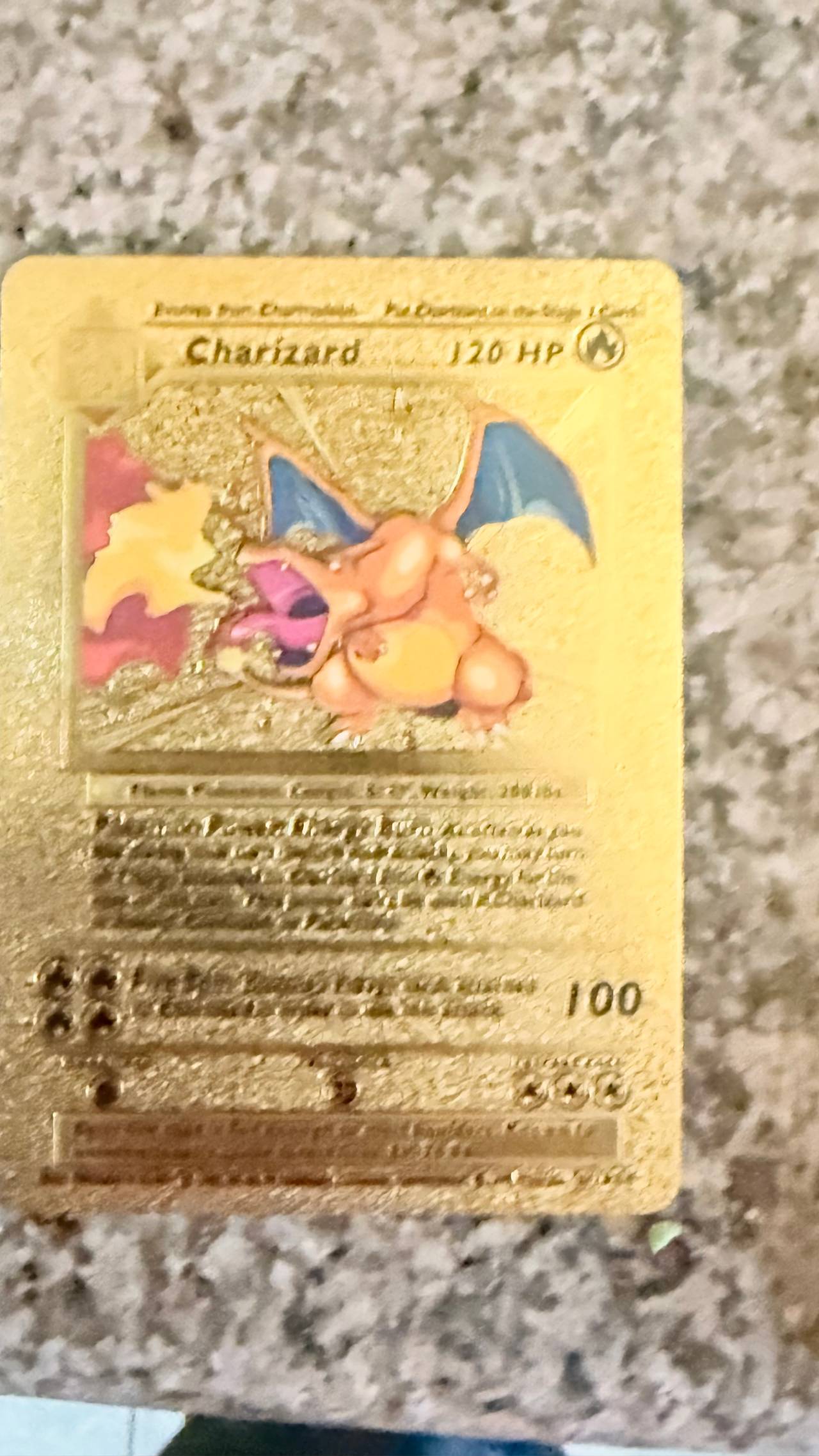 Gold Metal Charizard Custom Pokémon Card