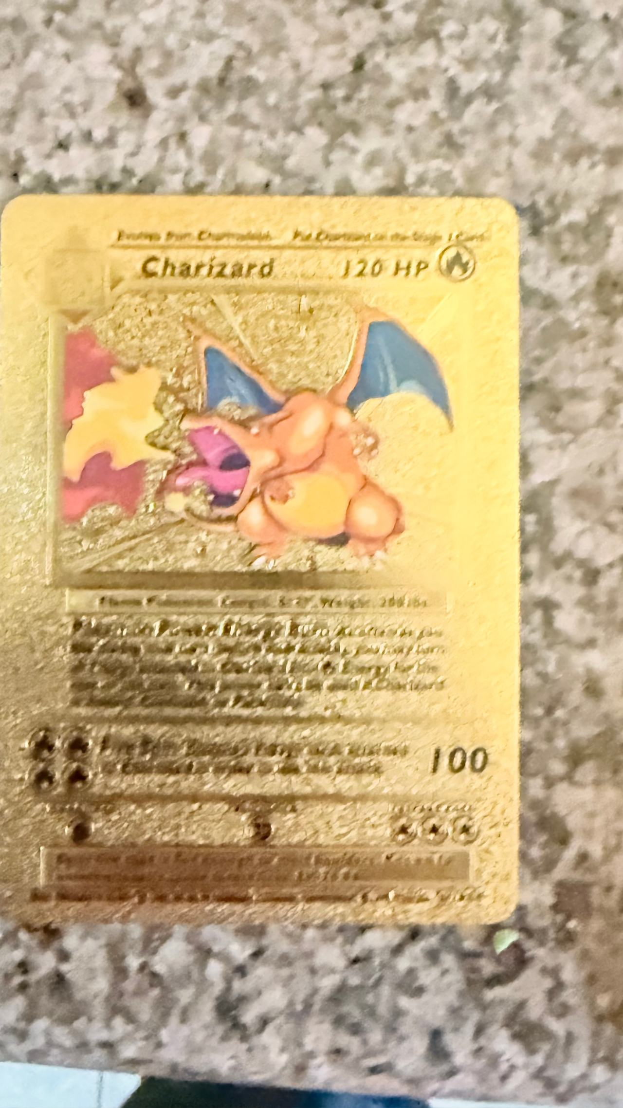 Gold Metal Charizard Custom Pokémon Card