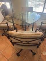 Glass Top Dining Table with Upholstered Chairs - Image 3