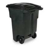 Toter 96 Gallon Black Residential Roll-Out Trash Can - Image 5