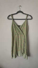 Green Floral Wrap Dress - Image 1
