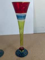 Pier 1 Imports Whimsical Hand-Painted Champagne Flutes - Image 3