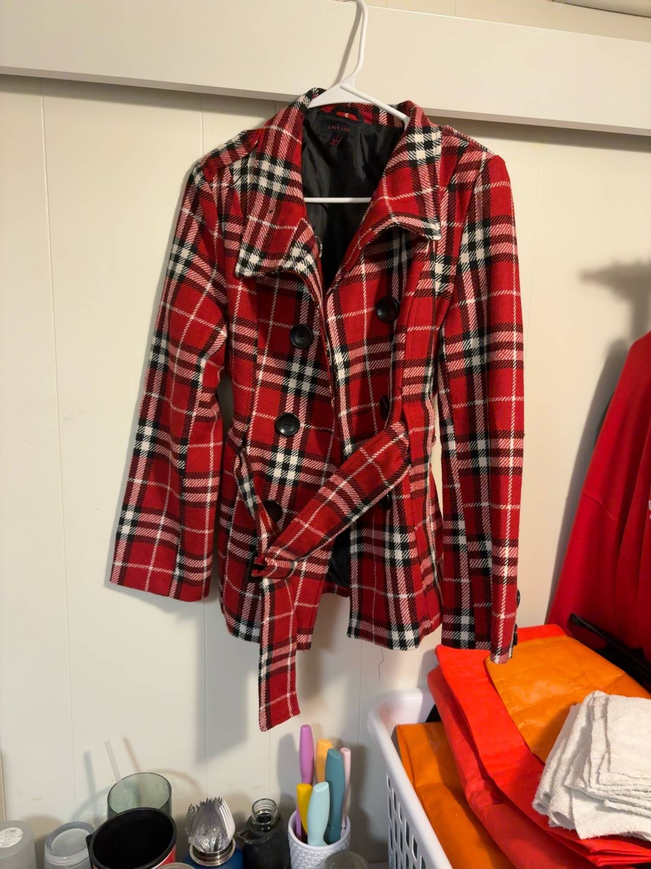 Last Kiss Red Plaid Coat