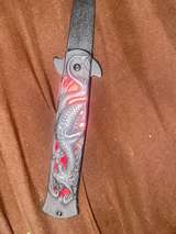 Damascus Steel Pocket Knife - Image 3
