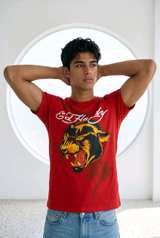Ed Hardy Red Panther Graphic T-Shirt sz Large - Image 4