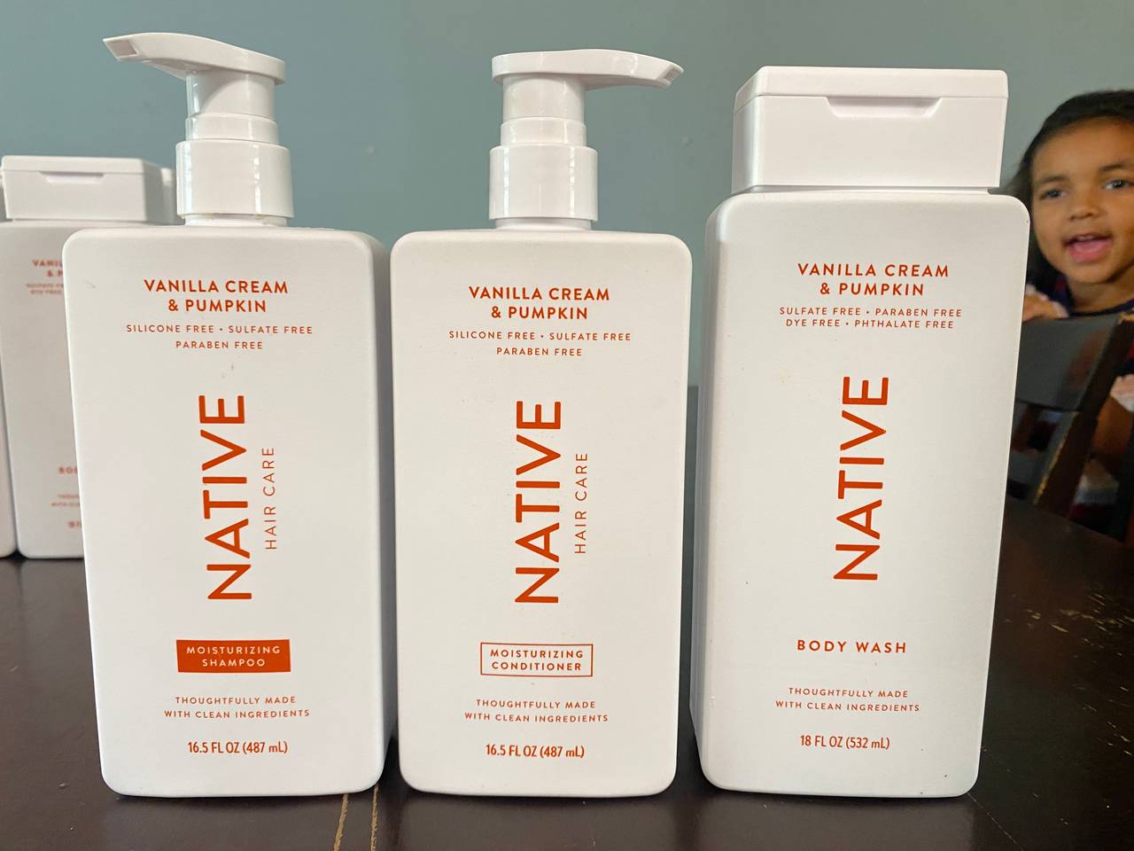Native Vanilla Cream & Pumpkin Shampoo, Conditioner, and Body Wash Set