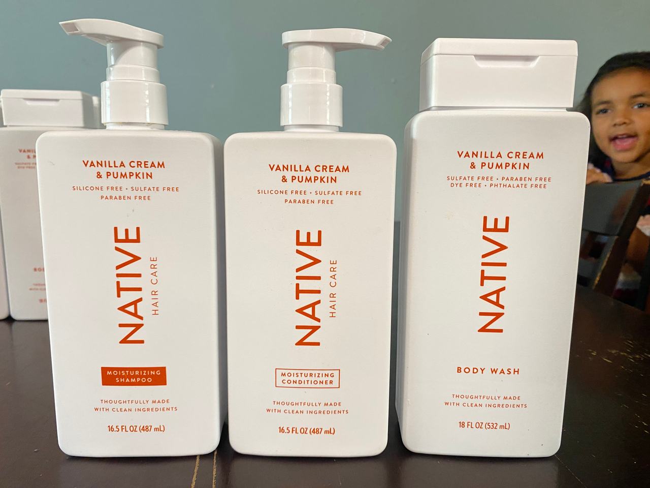 Native Vanilla Cream & Pumpkin Shampoo, Conditioner, and Body Wash Set