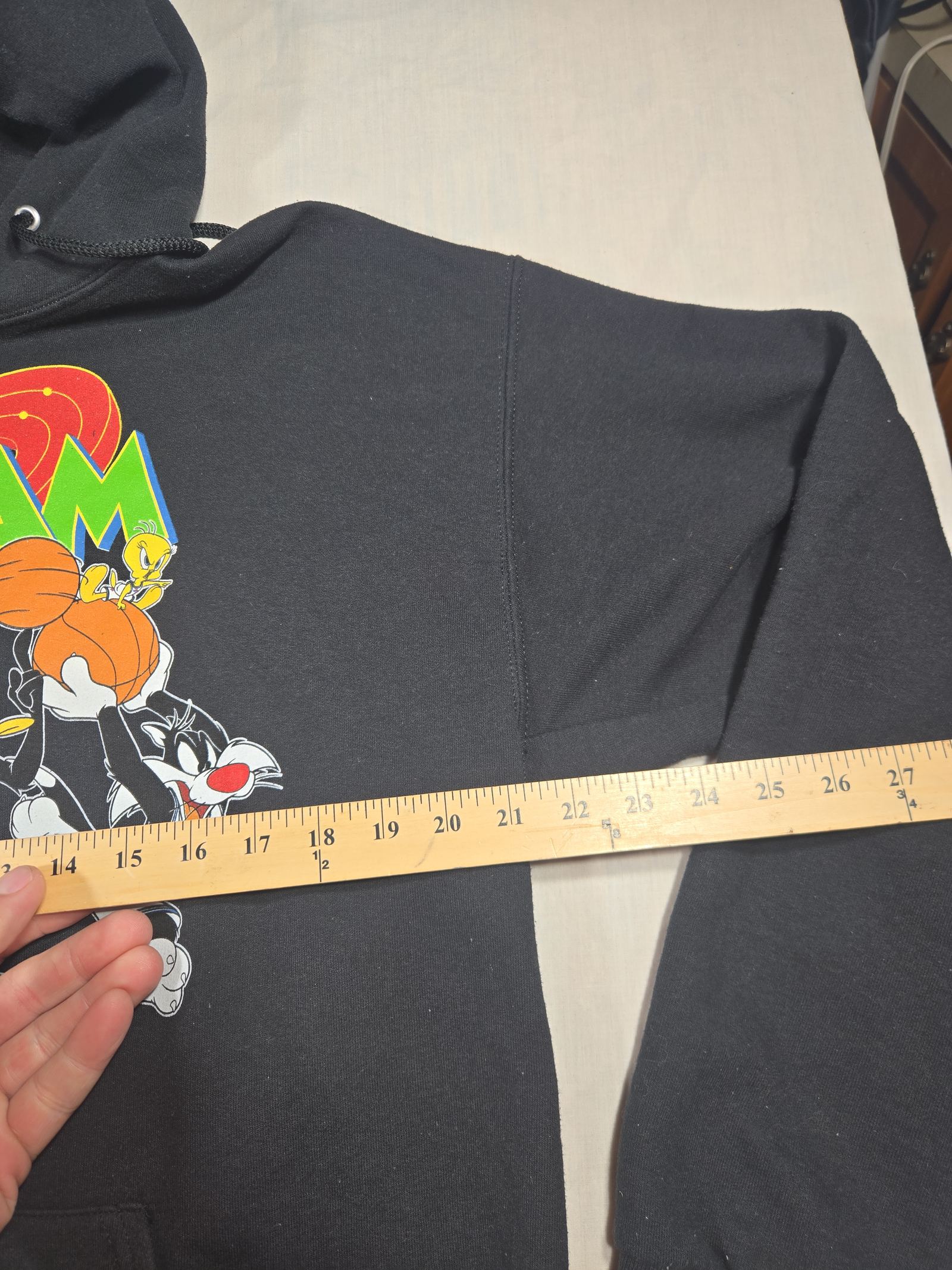 Space Jam Looney Tunes Graphic Hoodie Black Large