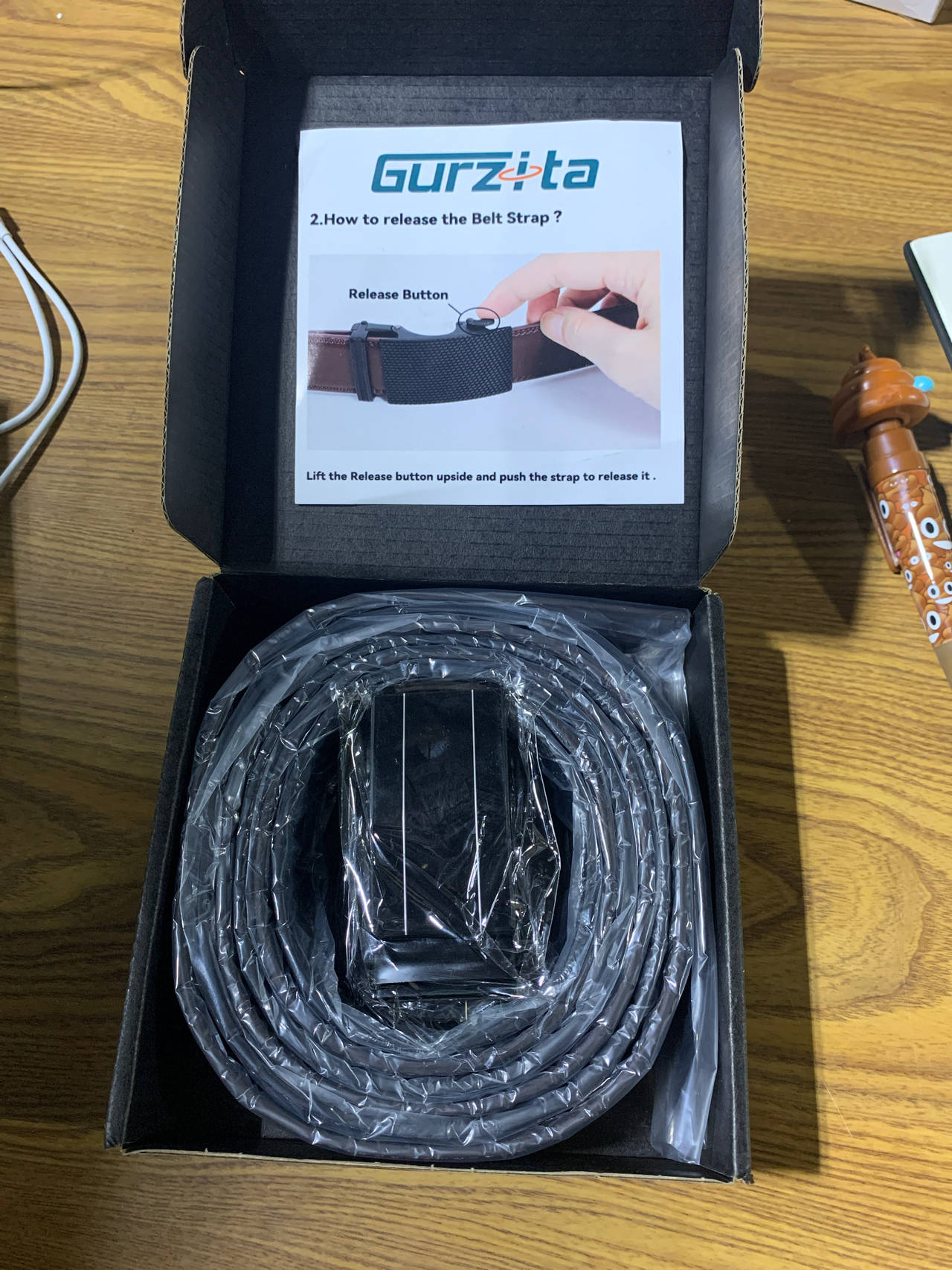 Gurzita Men's Ratchet Belt with Black Buckle