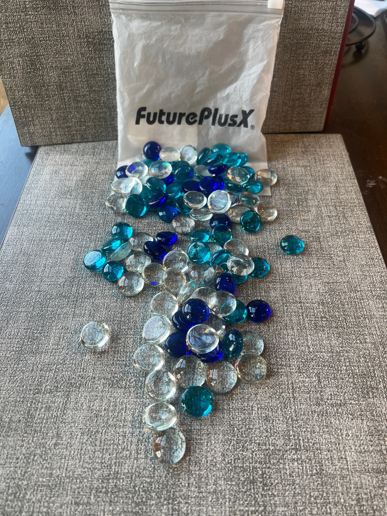 FuturePlusX Blue and Clear Glass Gems