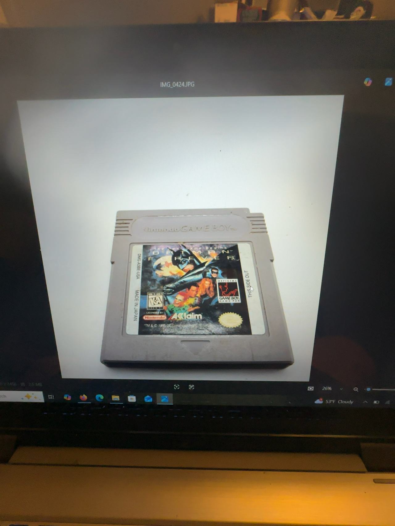 Nintendo Game Boy Batman Forever Cartridge