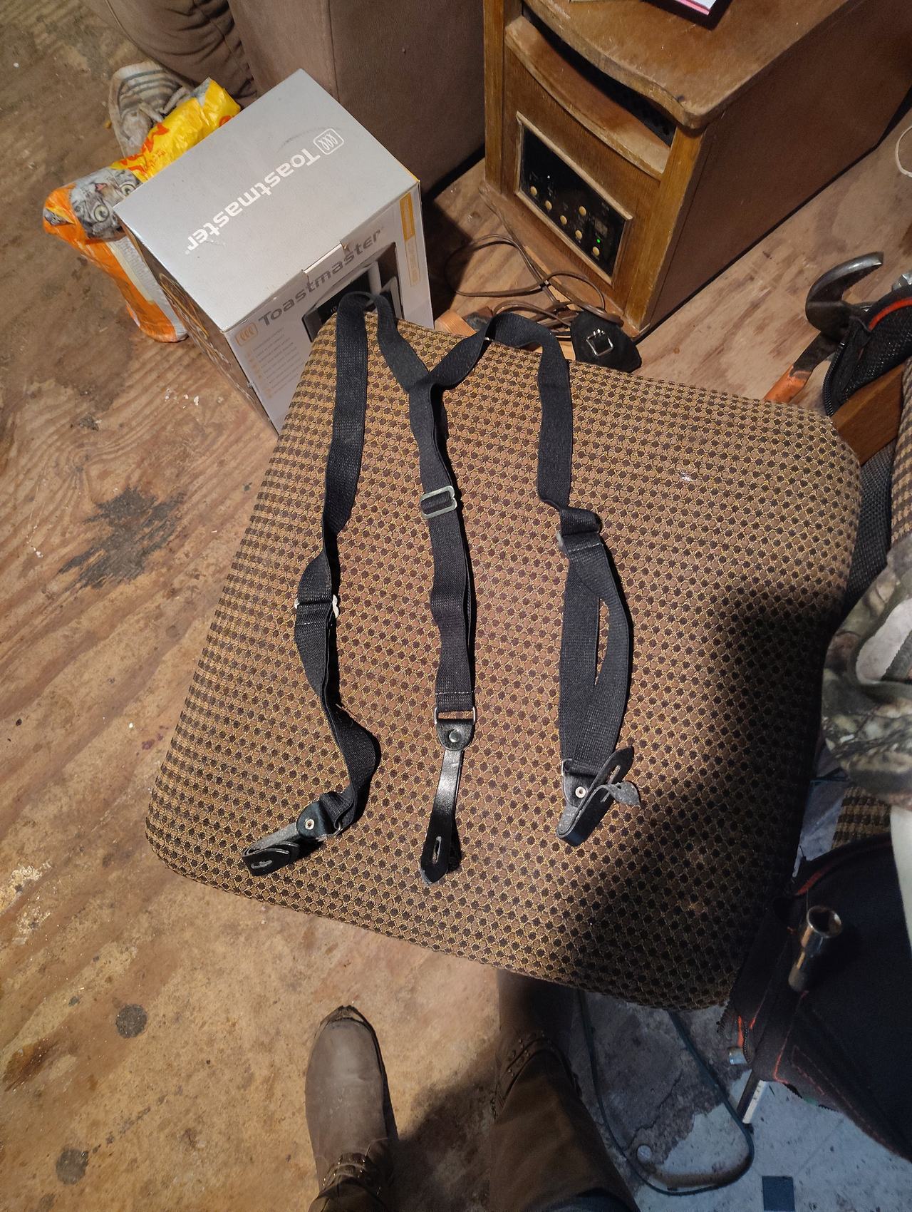 Black Button-End Suspenders