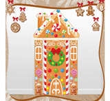4PCS Christmas Gingerbread House Decorations Gingerbread Door Covers - Image 2