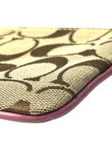 Coach Signature Canvas Wristlet with Pink Trim - Image 4