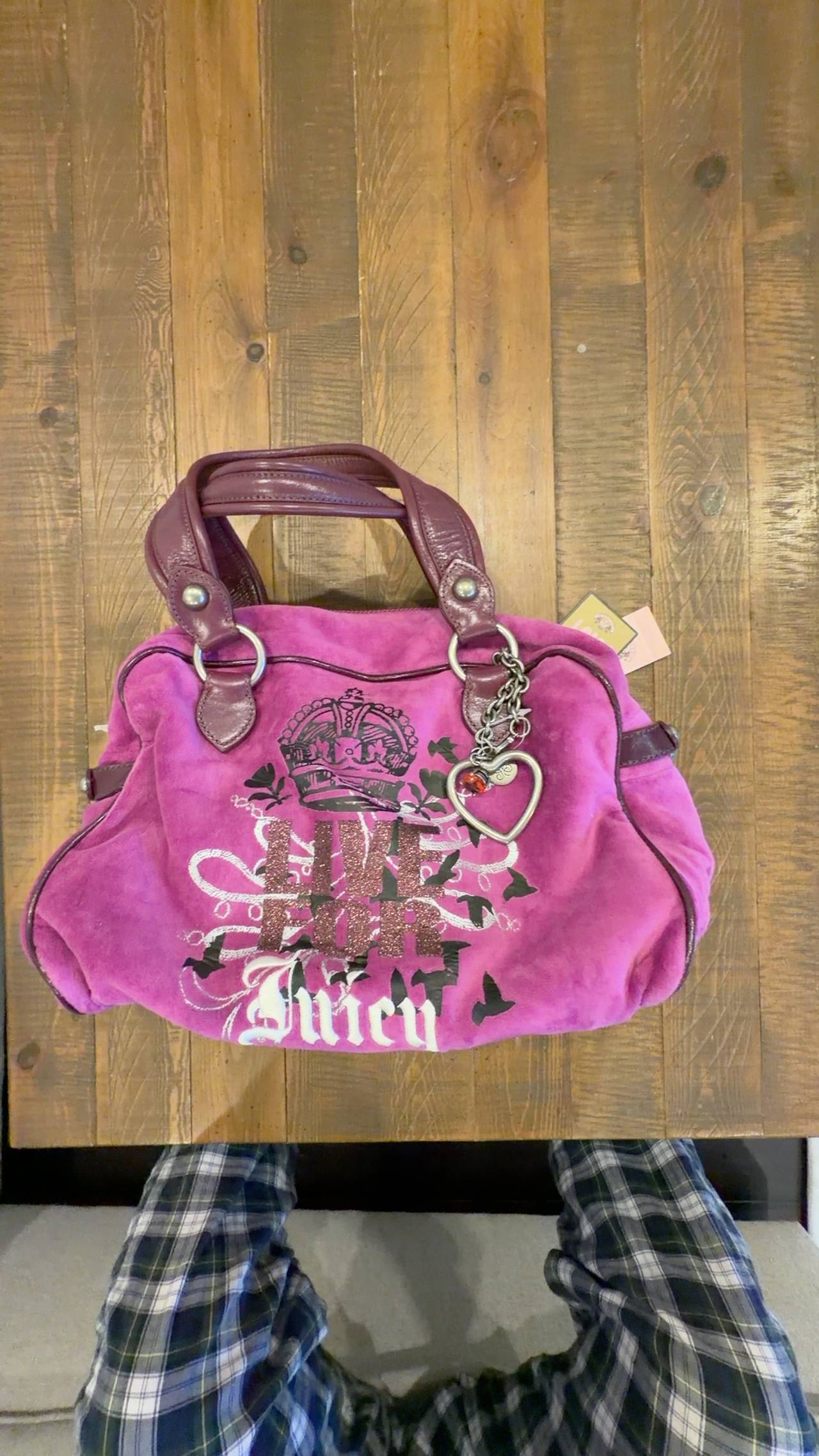 Juicy Couture Daydreamer Tote Purple INSIDE SILVER FALLING APART FROM AGE 