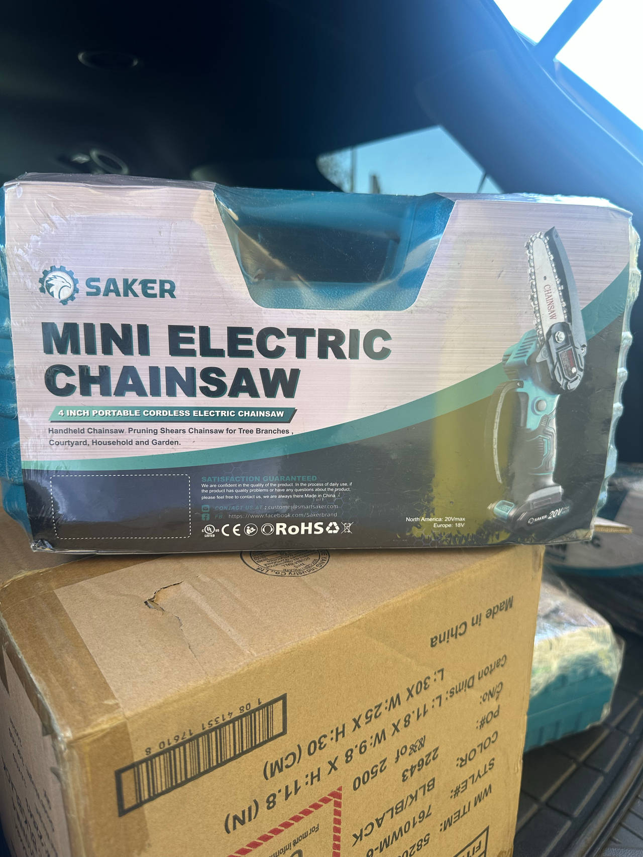 Saker Mini Electric Chainsaw 4-Inch Portable Cordless
