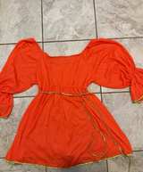 Vintage Sears Orange Puff Sleeve Dress - Image 1