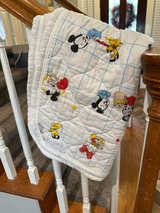 Vintage Disney Mickey & Friends Quilted Baby Blanket - Image 1