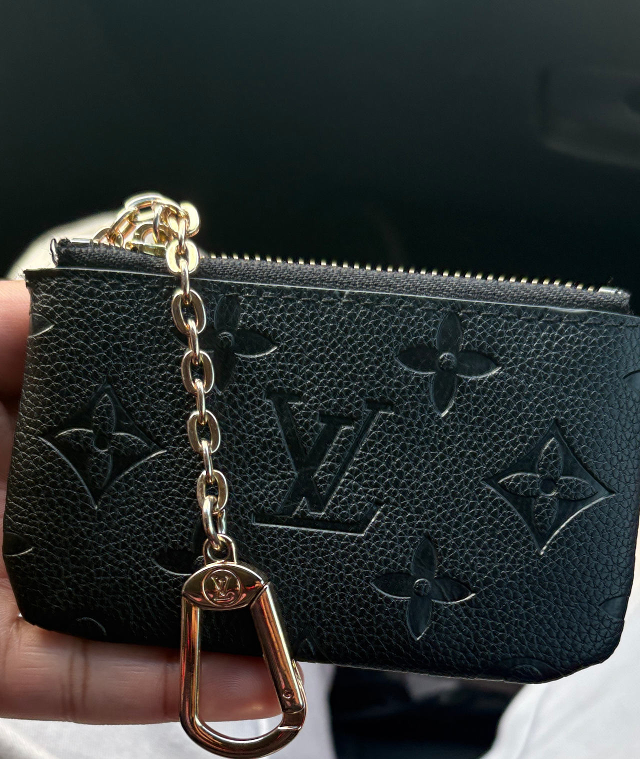 Louis Vuitton Key Pouch Monogram Empreinte Leather Noir