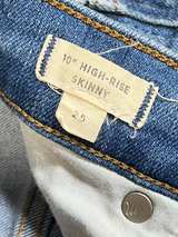 Madewell 10 High Rise Skinny Jeans Womens 25 Blue Raw Frayed Hem Stretch - Image 2