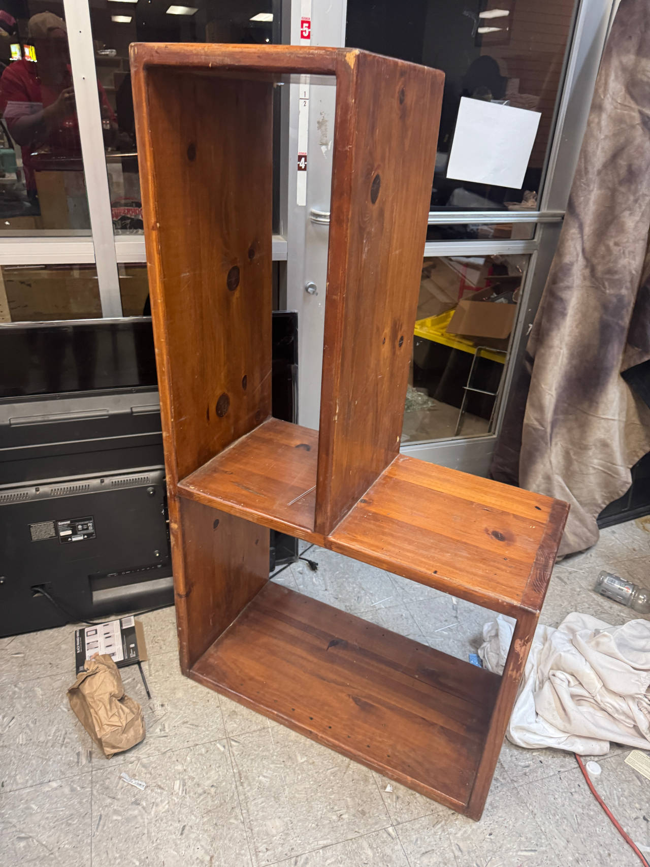 Rustic Pine Step Bookshelf