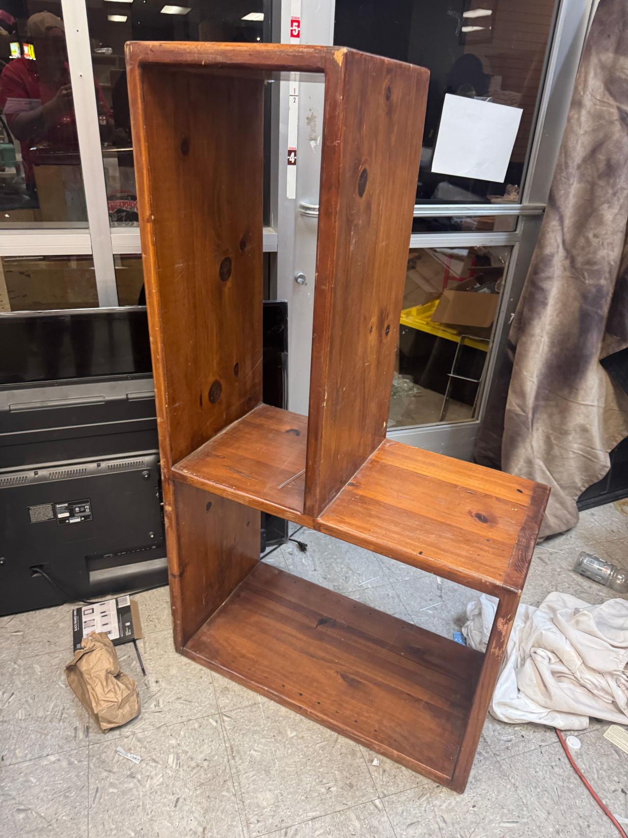 Rustic Pine Step Bookshelf