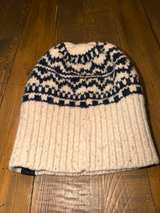 Levi’s Jeans Beanie Hat Off White Beige Black Winter Cap - Image 2