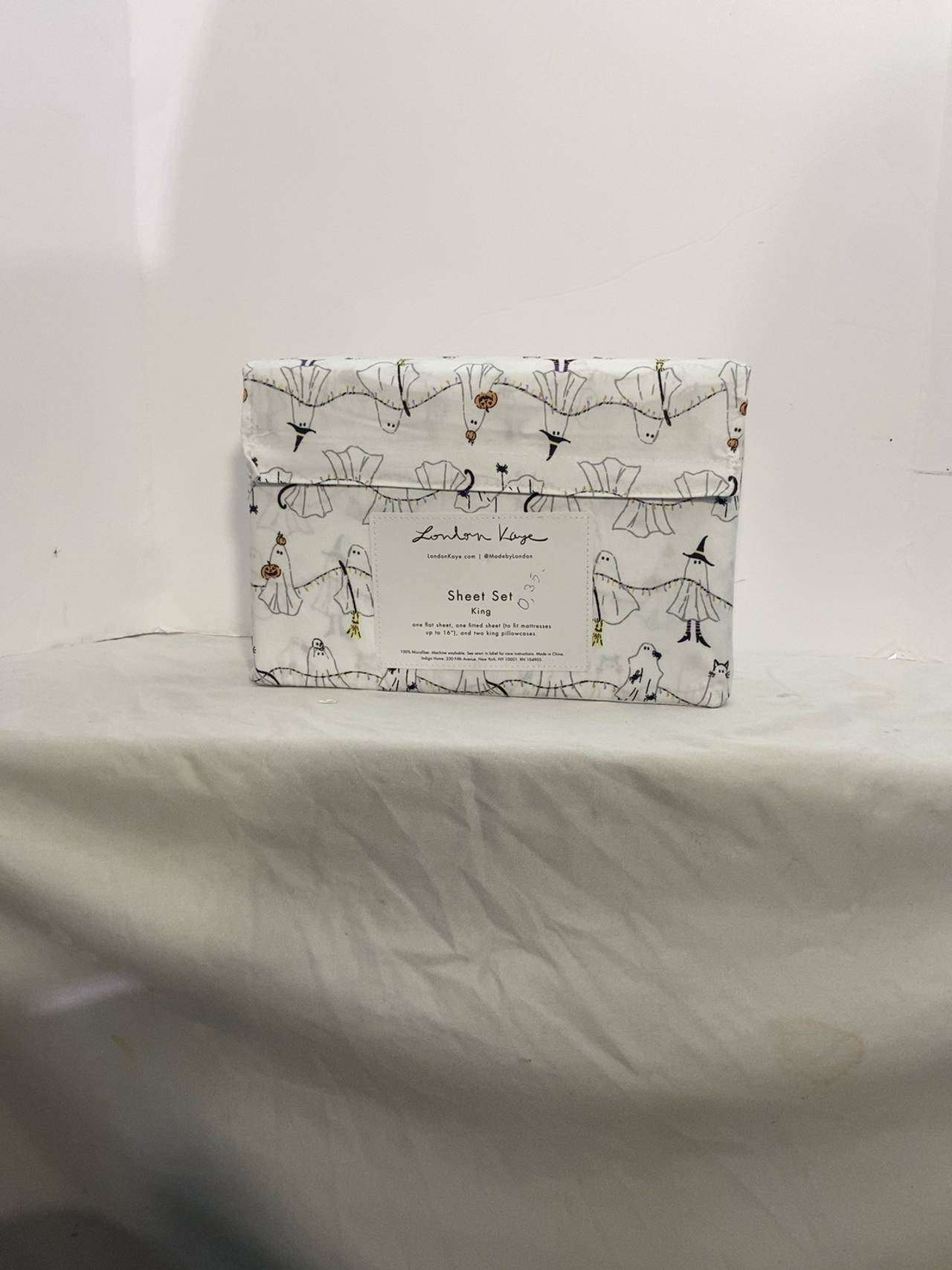 London Kaye King Size Halloween Ghost Witch Sheet Set
