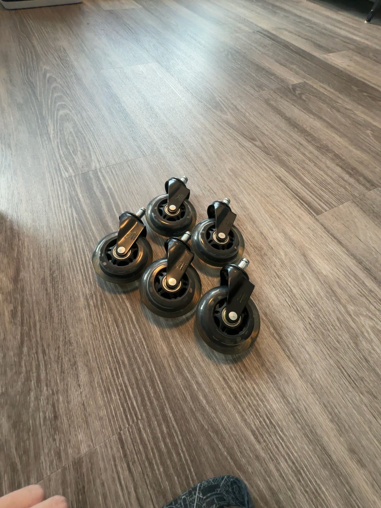 Universal 3" Rubber Office Chair Caster Wheels Set of 5
