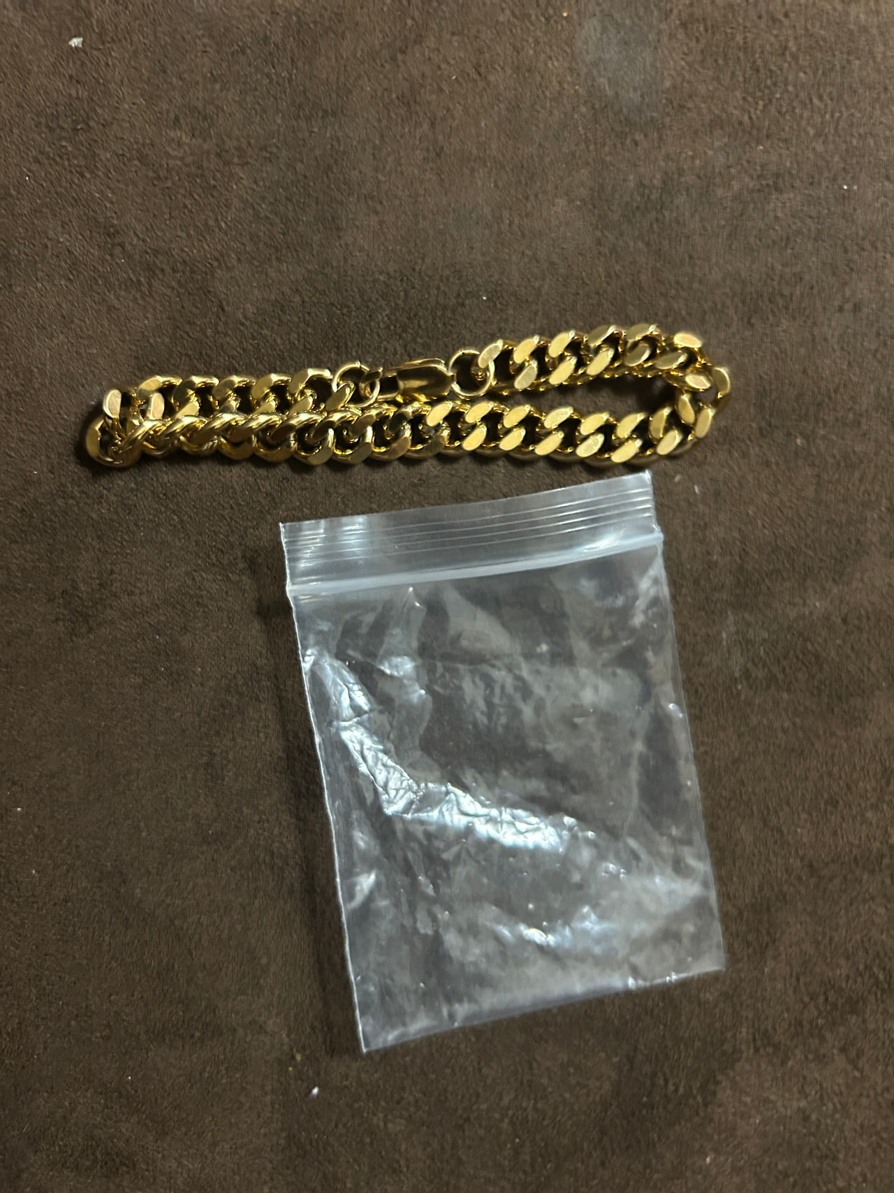 Gold Tone Cuban Link Bracelet