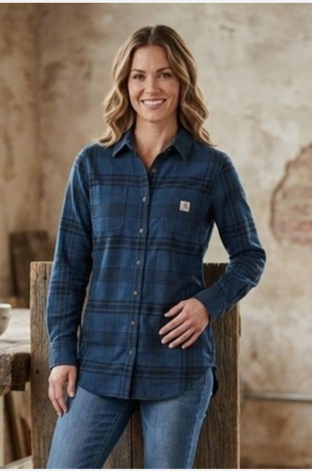 NWT Carhartt Women's Rugged Fit Flannel Shirt mid weight XS 0/2