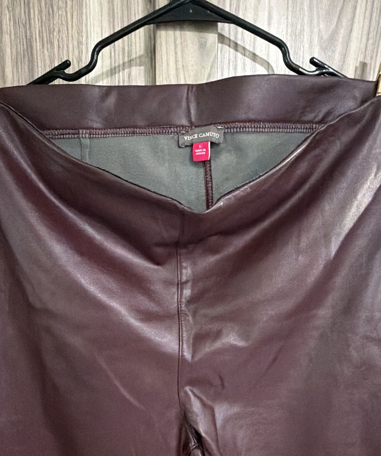 Vince Camuto Faux Leather Leggings Large Burgandy