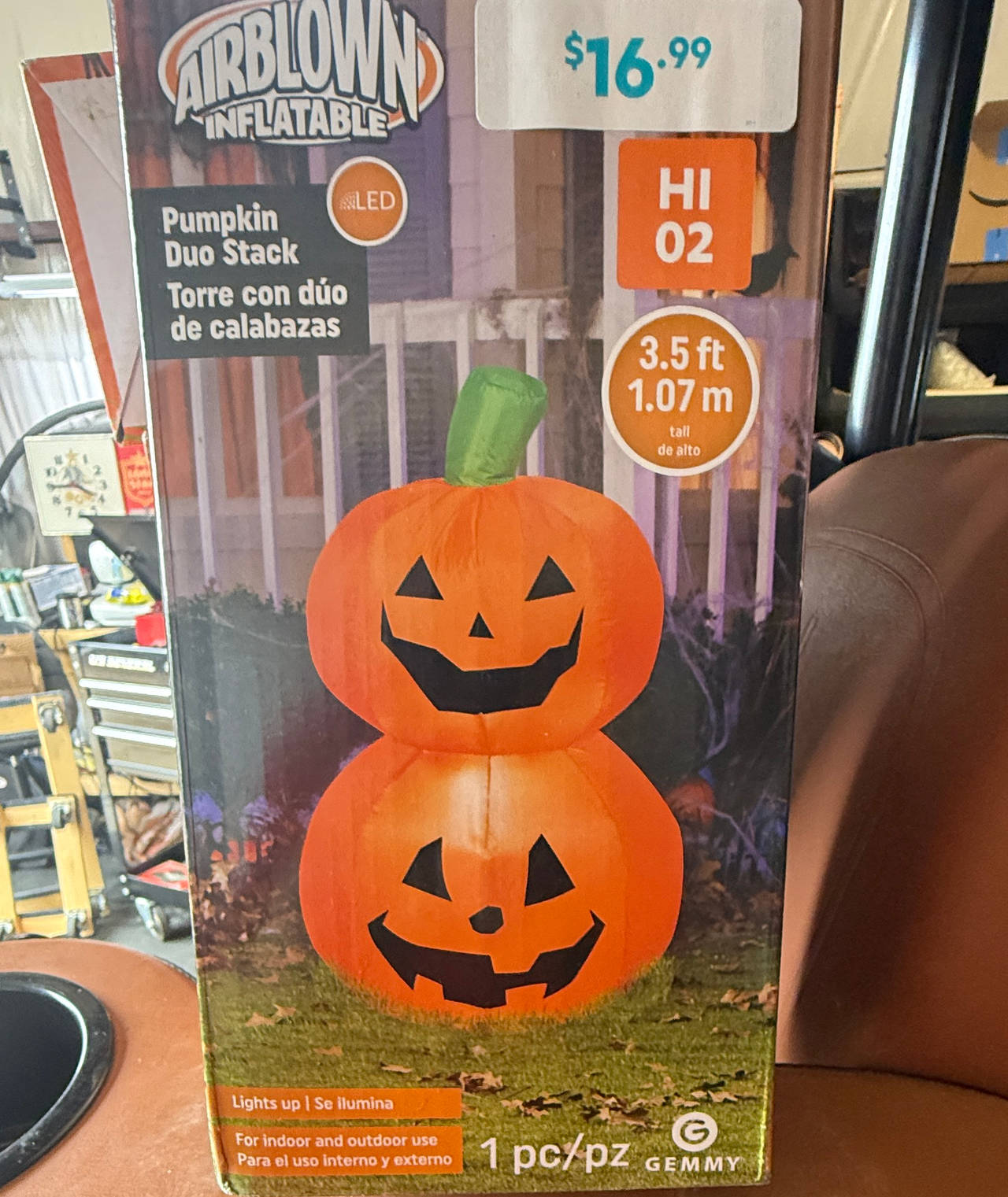 Gemmy Airblown Inflatable Pumpkin Duo Stack