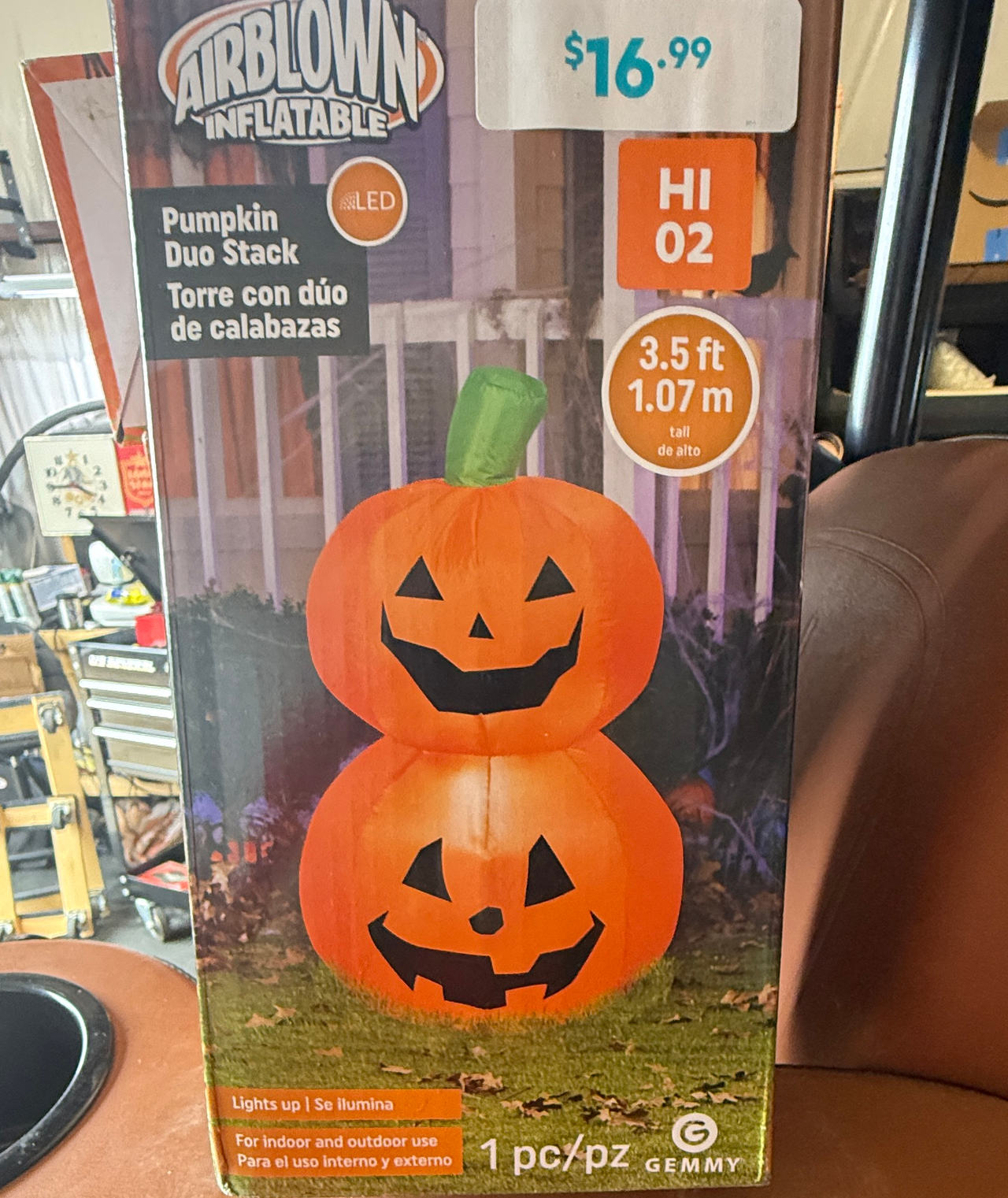 Gemmy Airblown Inflatable Pumpkin Duo Stack